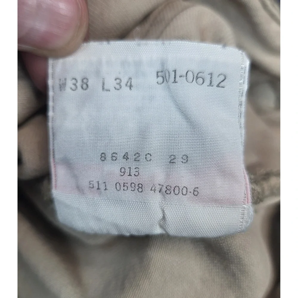 Levis 501xx Jeans Mens 38x34 Beige USA Button Fly